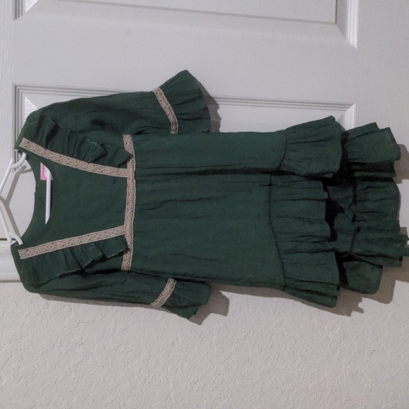 Lele for kids Girls Green Long Sleeve Frock Dress. Size 4T NWT - Picture 1 of 9